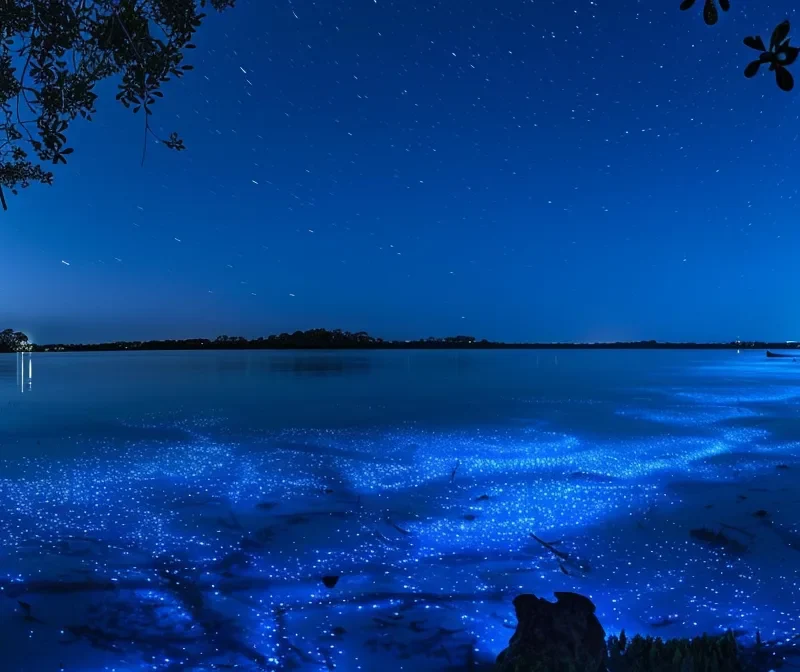 a mesmerizing night paddle through glowing waters on a merritt island bioluminescent kayak tour.