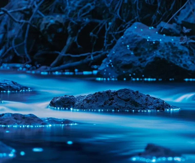 bioluminescent water