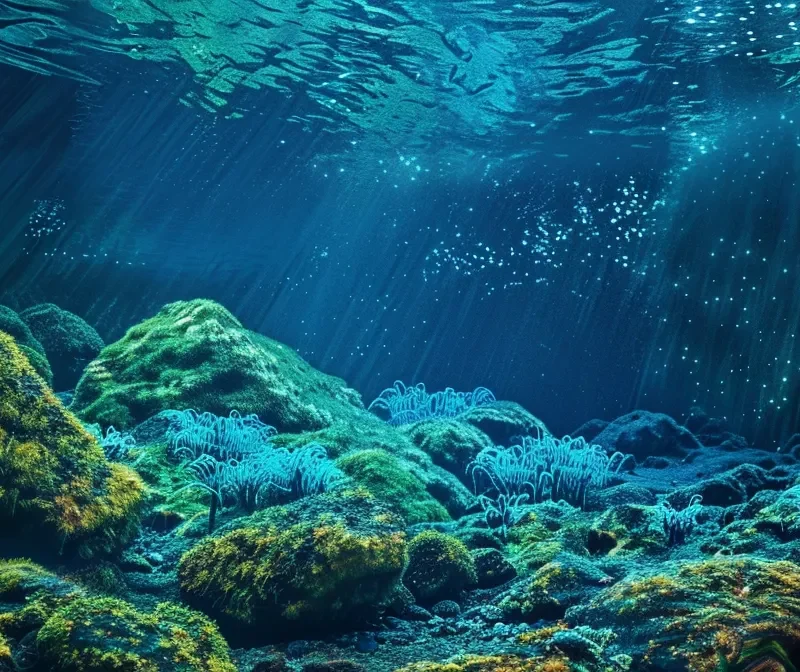 bioluminescent water